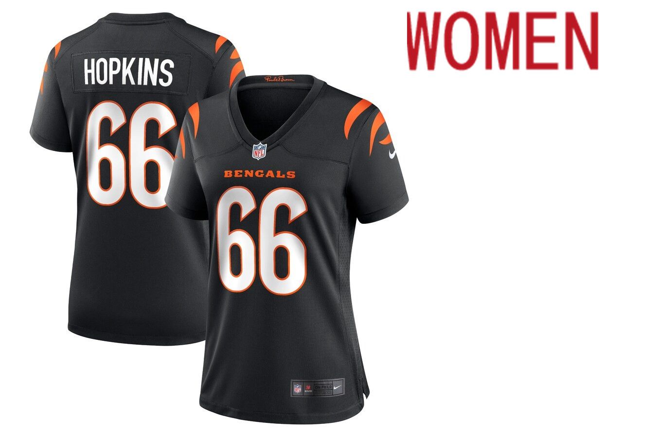Women Cincinnati Bengals #66 Trey Hopkins Nike Black Game NFL Jersey->women nfl jersey->Women Jersey